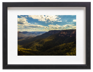 james-ratliff-framed-prints-blue-mounatains-black-frame